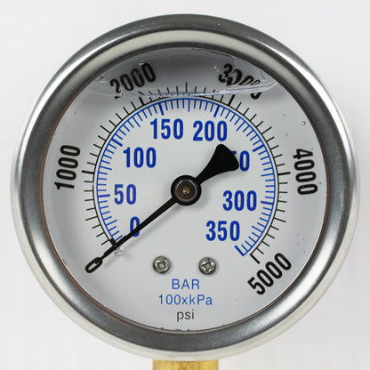  Liquid Filled 0-5,000 PSI Lower Side Mount Air Pressure Gauge With 2.5" Face(Liquid Filled 0 5 000 Psi Lower Side Mount Air Pressure Gauge With 2 5 Face)