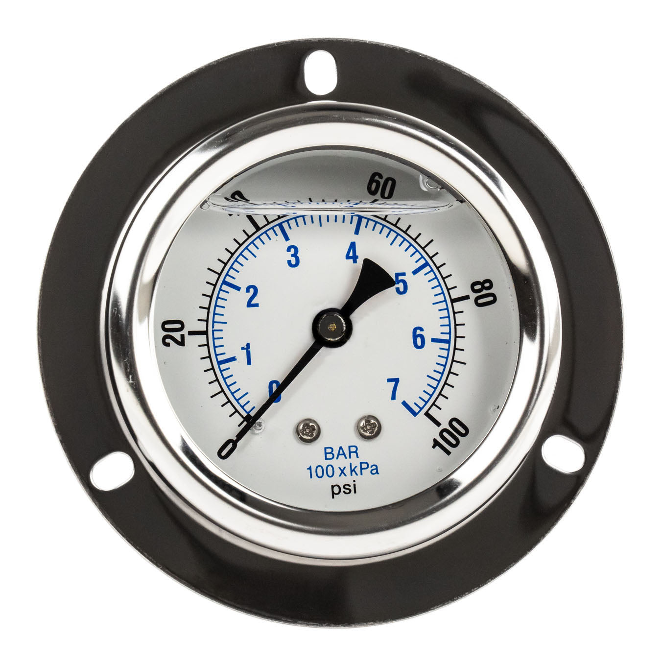  2.5" Liquid Filled Pressure Gauge 0-100 PSI 1/4" NPT CBM Panel Flush Mount 204L-254E(2 5 Liquid Filled Pressure Gauge 0 100 Psi 1 4 Npt Cbm Panel Flush Mount 204l 254e)