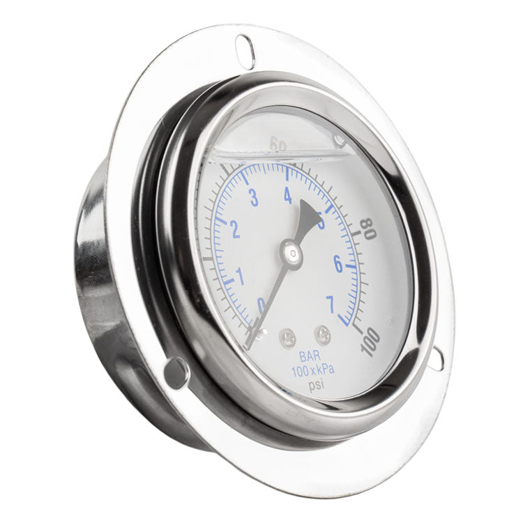  2.5" Liquid Filled Pressure Gauge 0-100 PSI 1/4" NPT CBM Panel Flush Mount 204L-254E(2 5 Liquid Filled Pressure Gauge 0 100 Psi 1 4 Npt Cbm Panel Flush Mount 204l 254e)