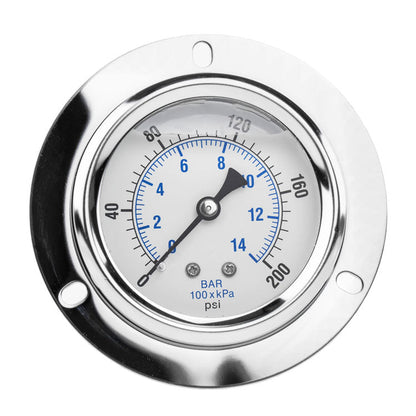  2.5" Liquid Filled Pressure Gauge 0-200 PSI 1/4" NPT CBM Panel Flush Mount 204L-254G(2 5 Liquid Filled Pressure Gauge 0 200 Psi 1 4 Npt Cbm Panel Flush Mount 204l 254g)
