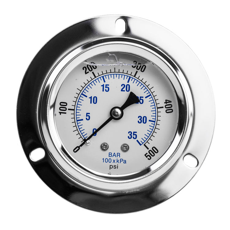  2.5" Liquid Filled Pressure Gauge 0-500 PSI 1/4" NPT CBM Panel Flush Mount 204L-254J(2 5 Liquid Filled Pressure Gauge 0 500 Psi 1 4 Npt Cbm Panel Flush Mount 204l 254j)