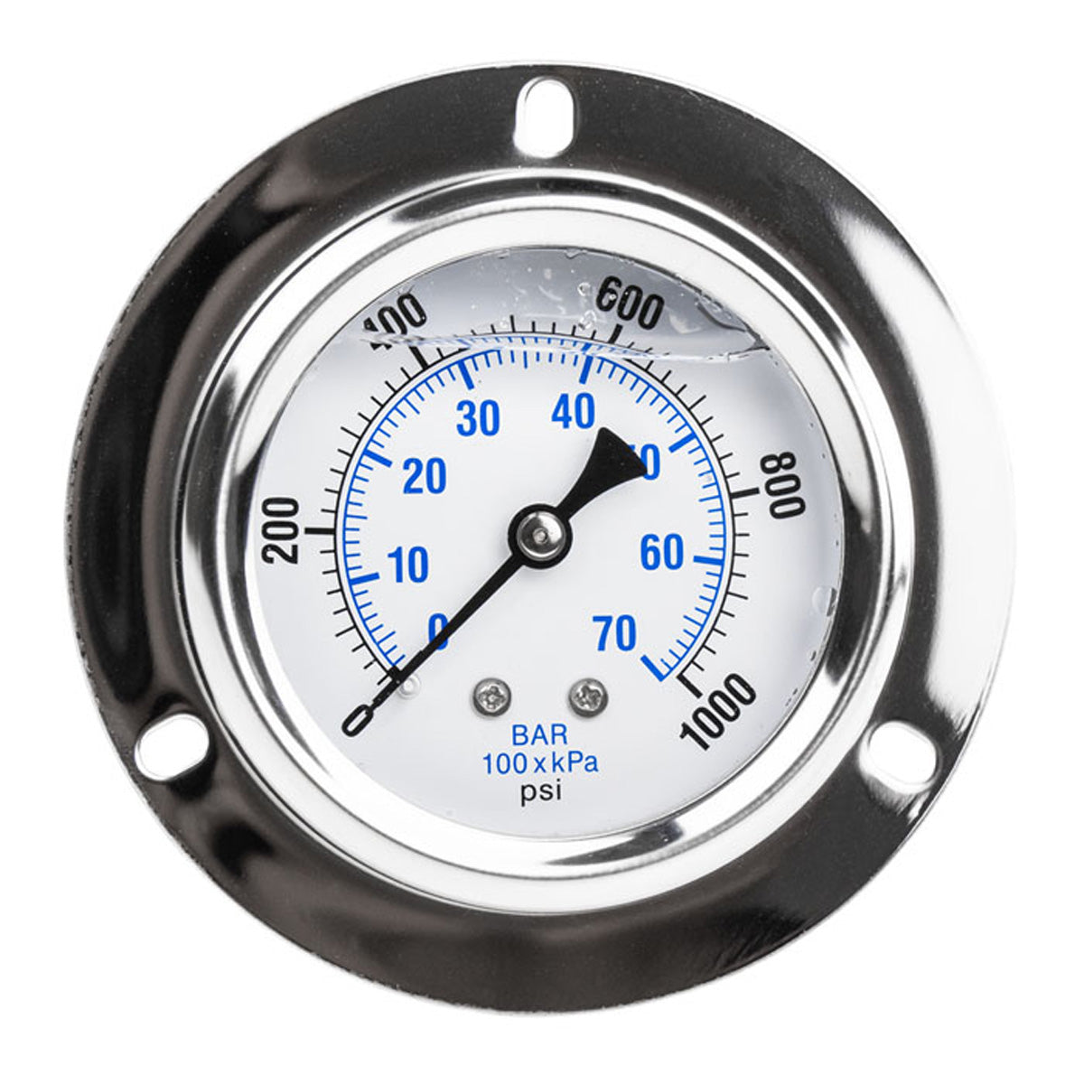  2.5" Liquid Filled Pressure Gauge 0-1,000 PSI 1/4" NPT CBM Panel Flush Mount 204L-254M(2 5 Liquid Filled Pressure Gauge 0 1 000 Psi 1 4 Npt Cbm Panel Flush Mount 204l 254m)