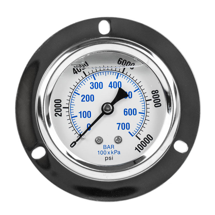  2.5" Liquid Filled Pressure Gauge 0-10,000 PSI 1/4" NPT CBM Panel Flush Mount 204L-254U(2 5 Liquid Filled Pressure Gauge 0 10 000 Psi 1 4 Npt Cbm Panel Flush Mount 204l 254u)