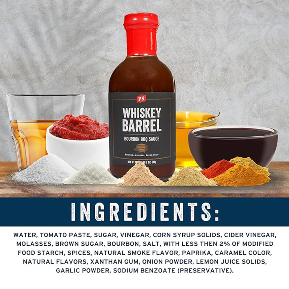  PS Seasoning Bourbon Whiskey Barrel Bourbon BBQ Sauce 18 Oz Bottle Sweet Smokey 32-4323(Ps Seasoning Bourbon Barrel Whiskey Bbq Sauce)