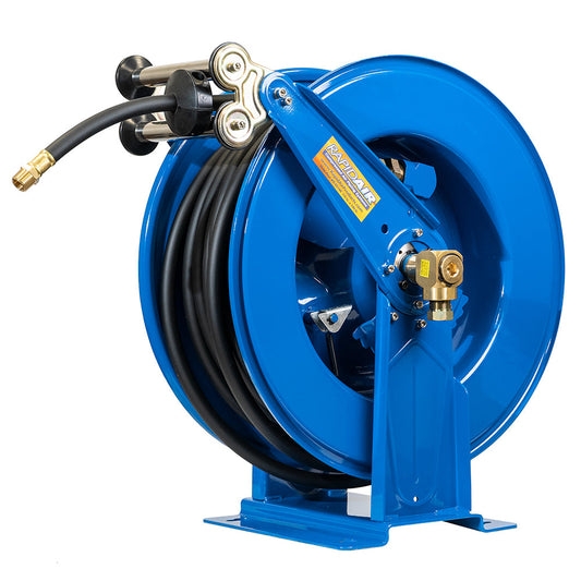  Rapidair 1/2" X 100' Dual Arm Steel Hose Reel 1/2" Inlet And Outlet R-05100(Rapidair 1 2 X 100 Ft Hose Reel 1 2 Inlet X 1 2 Npt Outlet Blue Dual Arm Metal R 05100)