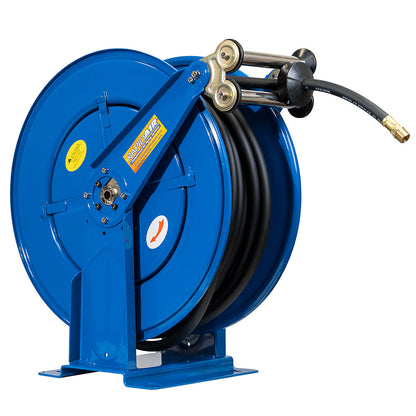  Rapidair 1/2" X 100' Dual Arm Steel Hose Reel 1/2" Inlet And Outlet R-05100(Rapidair 1 2 X 100 Ft Hose Reel 1 2 Inlet X 1 2 Npt Outlet Blue Dual Arm Metal R 05100)