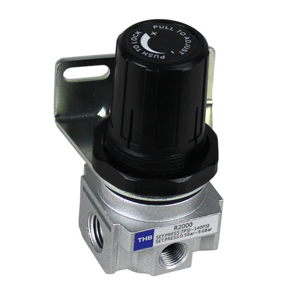  THB 1/4" Industrial Air Compressor Pressure Regulator With Wall Mounting Bracket R202N(1 4 Industrial Air Compressor Pressure Regulator With Wall Mounting Bracket)