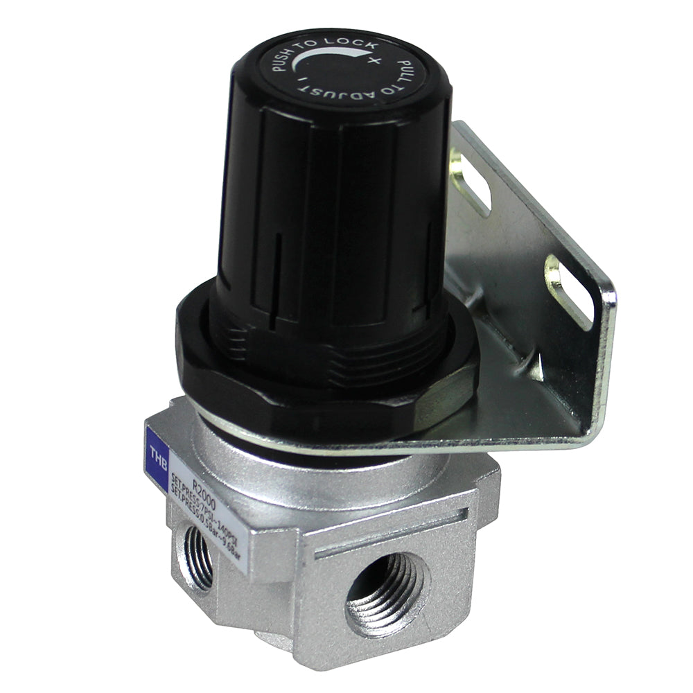  THB 1/4" Industrial Air Compressor Pressure Regulator With Wall Mounting Bracket R202N(1 4 Industrial Air Compressor Pressure Regulator With Wall Mounting Bracket)