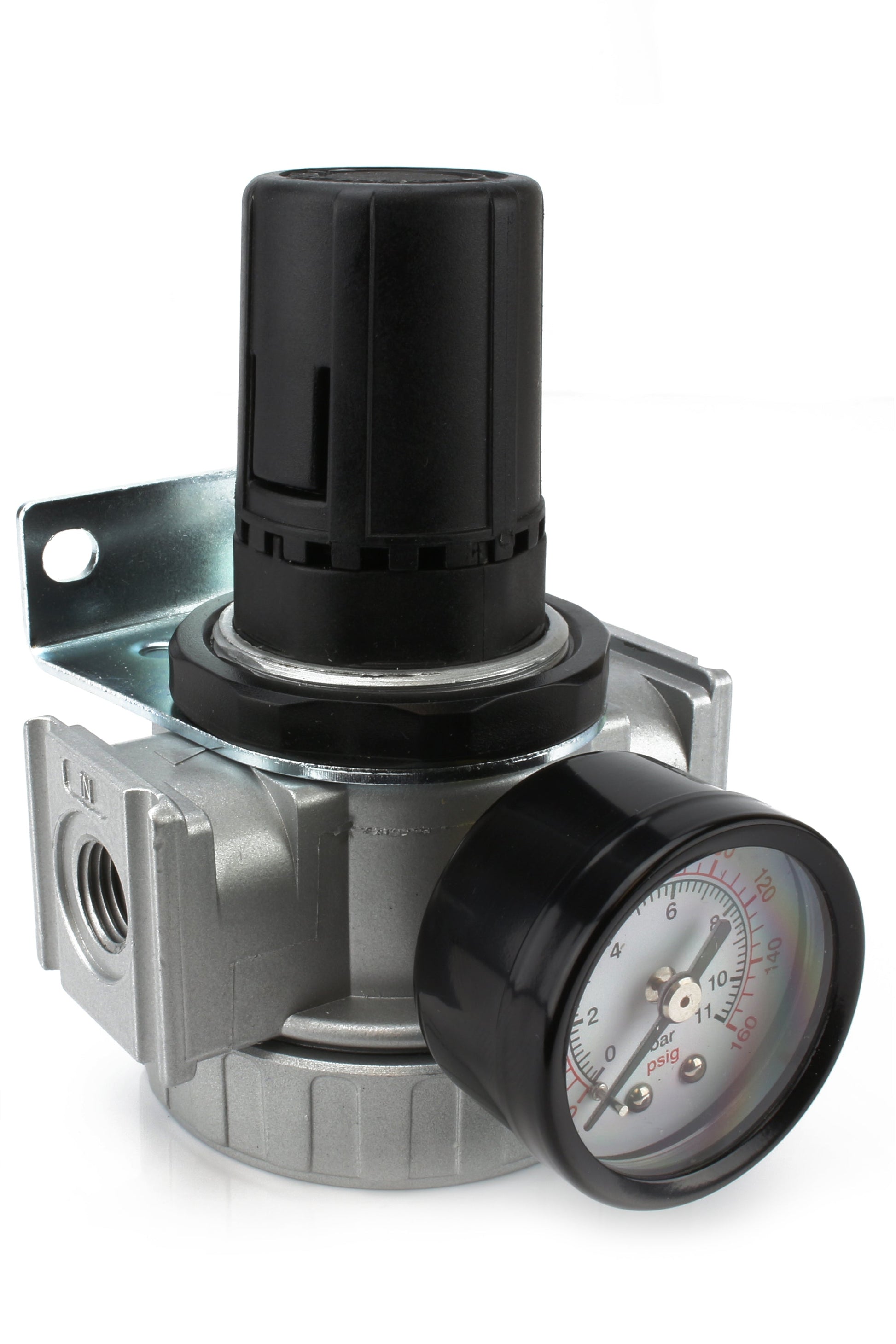  1/4" Heavy Duty Air Compressor Pressure Regulator With Gauge And Wall Mounting Bracket R802(1 4 Heavy Duty Air Compressor Pressure Regulator With Gauge And Wall Mounting Bracket)