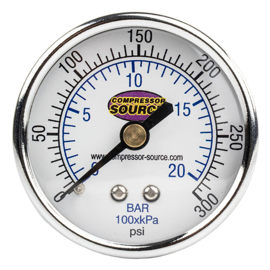  Quality 0-300 PSI Air Pressure Gauge 1/4" NPT Center Back Mount CBM 2" Face(Quality 0 300 Psi Air Pressure Gauge 1 4 Npt Center Back Mount Cbm 2 Face)