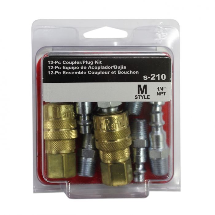  Milton S-210 12 Piece M Style Coupler And Plug Kit 1/4" NPT Made In The U.S.A.(12 Piece 1 4 Npt M Style Coupler And Plug Kit Milton S 210)