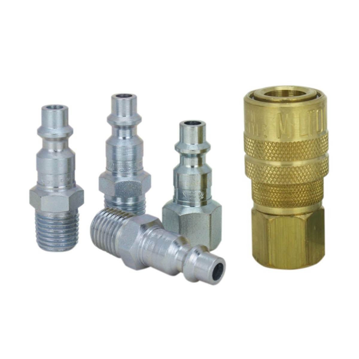  Milton S-211 5 Piece M Style Coupler And Plug Kit 1/4" NPT Made In The U.S.A.(5 Piece 1 4 Npt M Style Coupler And Plug Kit Milton S 211)