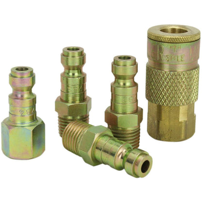  Milton S-215 1/4" T Style Coupler And Plug Kit 5 Pieces Air Tool Fittings(5 Piece T Style Coupler Kit Milton S 215)