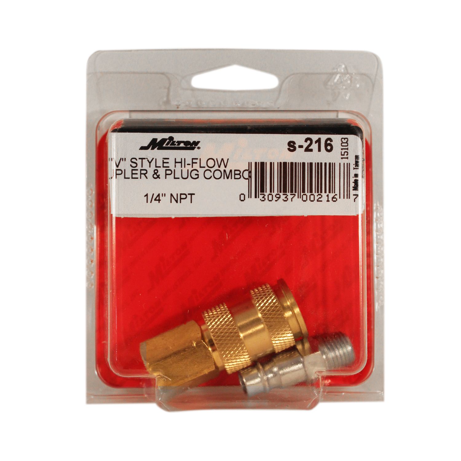  Milton S-216 V Style European Interchange Air Coupler Plug 1/4" NPT HighFlowPro(1 4 Npt V Style European Interchange Air Coupler Plug Fitting Highflowpro Milton S 216)