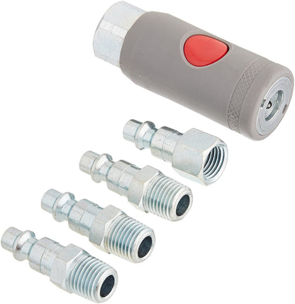  Milton S-219 1/4" M Style Safety Coupler And Plug Kit 5 Pieces Industrial Style(1 4 Fnpt M Style Safety Coupler And Plug Kit 5 Piece Set Milton S 219)