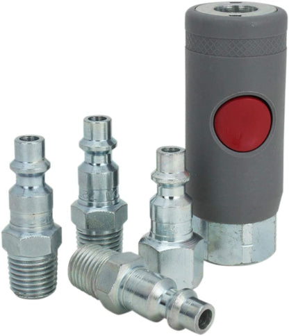  Milton S-219 1/4" M Style Safety Coupler And Plug Kit 5 Pieces Industrial Style(1 4 Fnpt M Style Safety Coupler And Plug Kit 5 Piece Set Milton S 219)