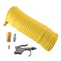  Milton 4 Piece ReKoil 25' Hose Safety Blow Gun Kit 1/4" NPT Swivel Ends S-225(4 Piece Rekoil Hose Safety Blow Gun Kit 1 4 Npt Swivel Ends Yellow Recoil Hose Milton S 225)