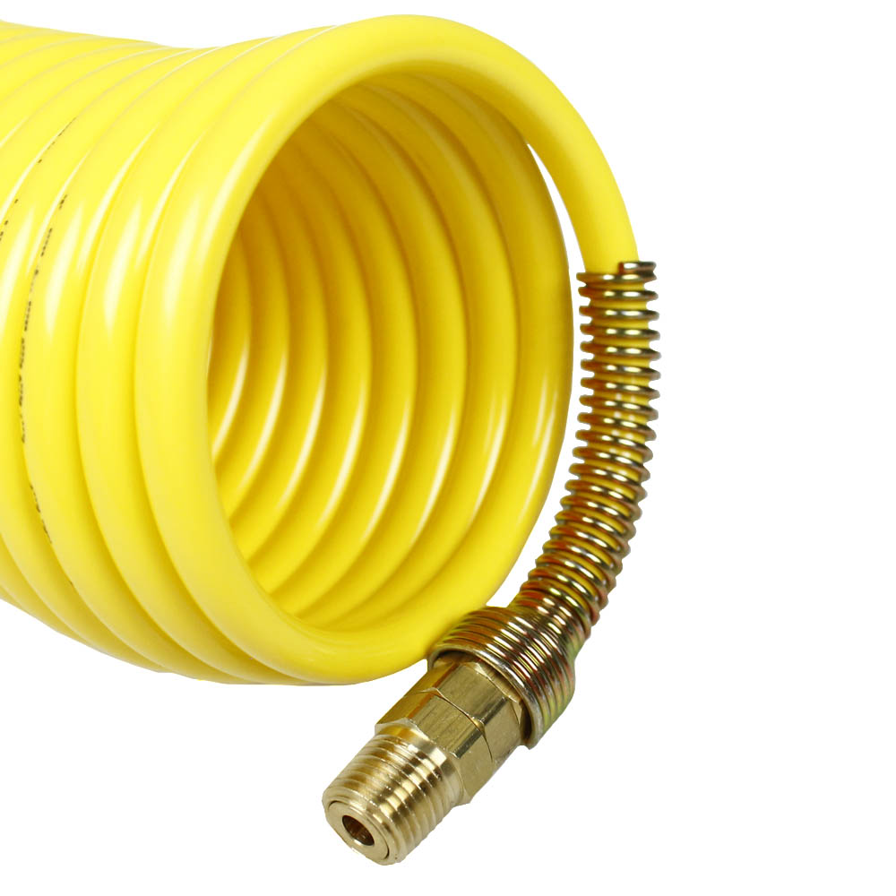  Milton 4 Piece ReKoil 25' Hose Safety Blow Gun Kit 1/4" NPT Swivel Ends S-225(4 Piece Rekoil Hose Safety Blow Gun Kit 1 4 Npt Swivel Ends Yellow Recoil Hose Milton S 225)