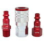  Milton ColorFit M Style Coupler And Plug Kit 1/4" NPT 3 Pieces S-303MKIT Red(Colorfit M Style Coupler Plug Kit Red 1 4 Npt 3 Piece Set Steel Milton S 303mkit)