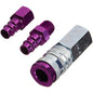  Milton ColorFit V Style Coupler And Plug Kit 1/4" NPT 3 Pieces S-303VKIT Purple(Colorfit 1 4 V Style Coupler Plug Kit Highflowpro High Flow Set Purple Milton S 303vkit)