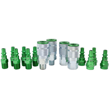  Milton ColorFit A Style Coupler And Plug Kit 1/4" NPT 14 Pieces S-314AKIT Green(14 Piece Coupler Plug Kit A Style Green 1 4 Npt Colorfit Milton S 314akit)