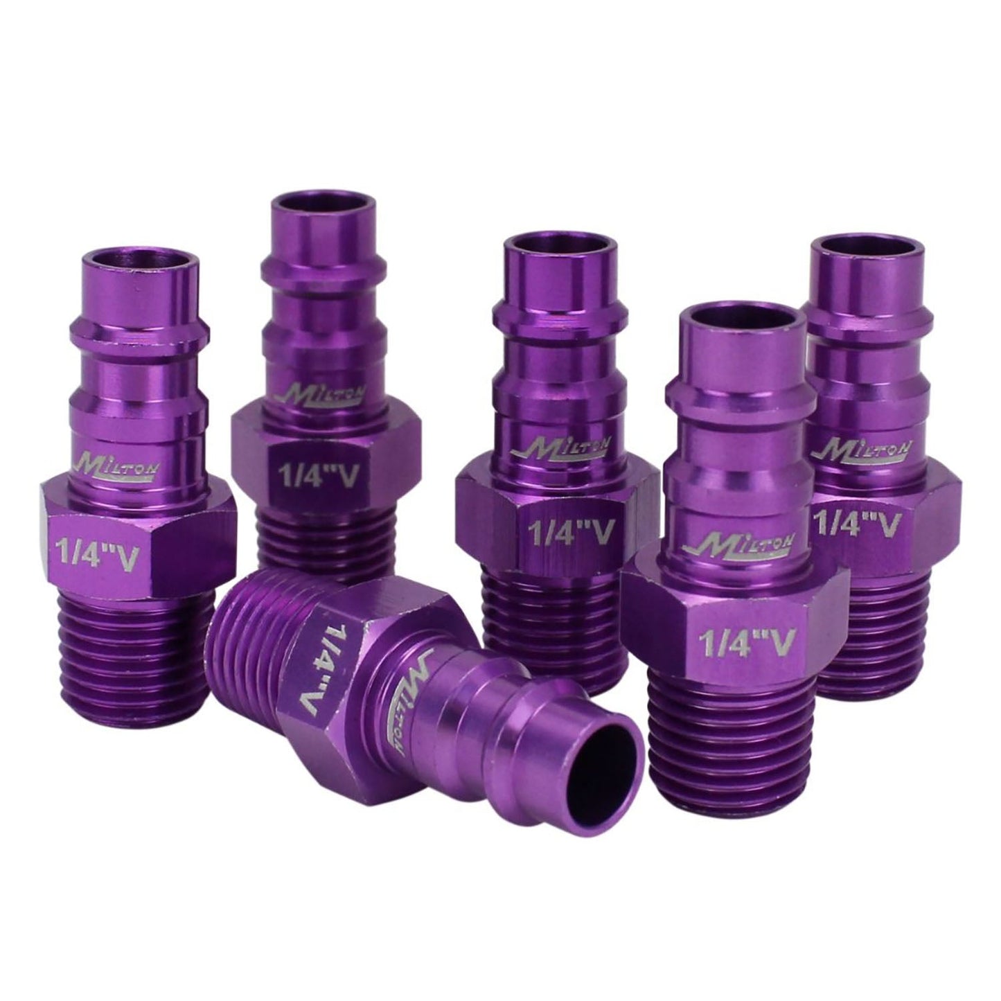  Milton ColorFit V Style Coupler And Plug Kit 1/4" NPT 14 Pieces S-314VKIT Purple(Colorfit V Style Coupler Plug Kit Highflowpro 1 4 Npt High Flow 14 Piece Set Milton S 314vkit)