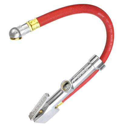  Milton S-505 Tire Inflator Gauge With Ball Foot Chuck 10 To 160 PSI USA Made(Single Head Air Chuck Tire Inflator Gauge 15 Hose Milton S 505)