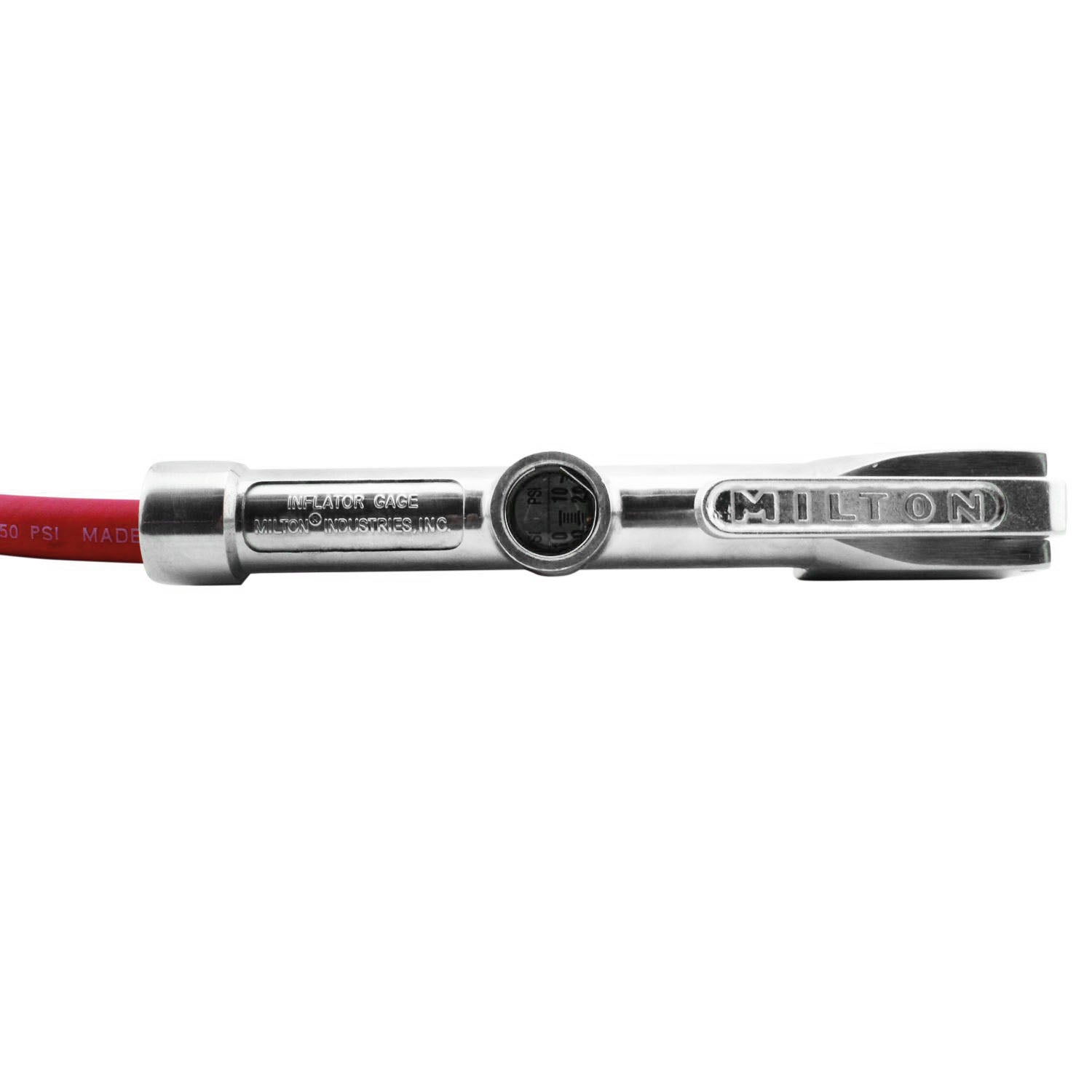  Milton S-505 Tire Inflator Gauge With Ball Foot Chuck 10 To 160 PSI USA Made(Single Head Air Chuck Tire Inflator Gauge 15 Hose Milton S 505)