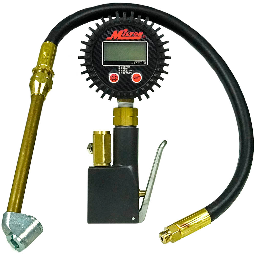  Milton Compact Digital Inflator Gage 0-255 PSI Dual Head Full Swivel Chuck S-530(Compact Inflator Gauge With Digital Gauge And Dual Head Chuck Milton S 530)