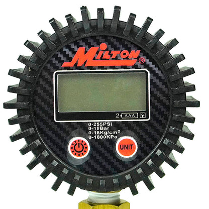  Milton Compact Digital Inflator Gage 0-255 PSI Dual Head Full Swivel Chuck S-530(Compact Inflator Gauge With Digital Gauge And Dual Head Chuck Milton S 530)