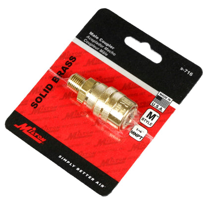  Milton M Style Coupler 1/4" Male NPT Brass Body Kwick Change Couple S-716(1 4 Mnpt Male M Style Kwik Change Coupler Brass Milton S 716)