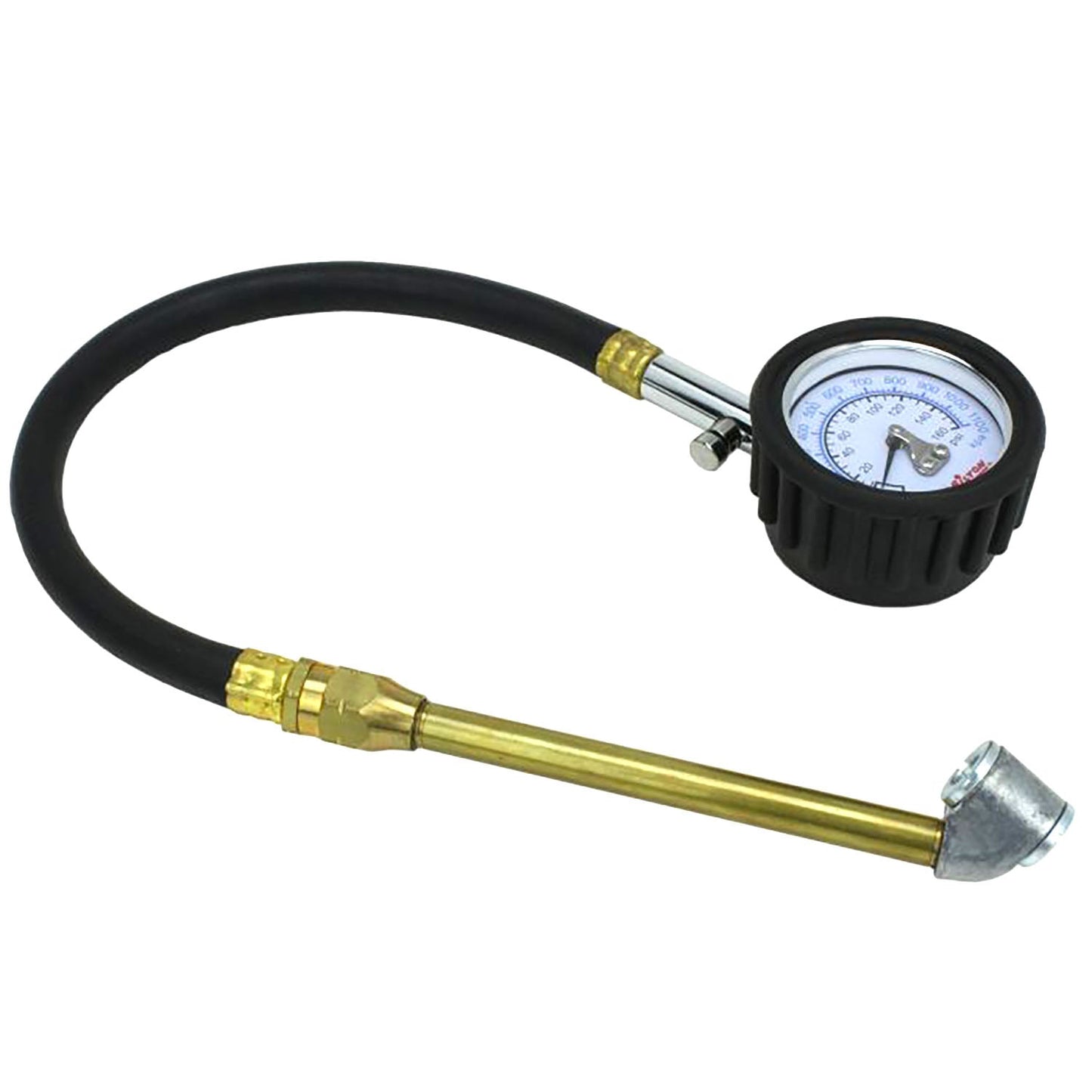  Milton Dial Tire Gauge 0-160 PSI With 12" Hose 45 Degree Dual Headed Chuck S-936(High Pressure Dial Tire Pressure Gauge Dual Head Air Chuck 12 Hose)