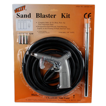  Valley Sandblasting Kit With 10 Ft Hose And Pick-Up Tool Air Inlet 1/4" NPT(Sandblasting Kit)