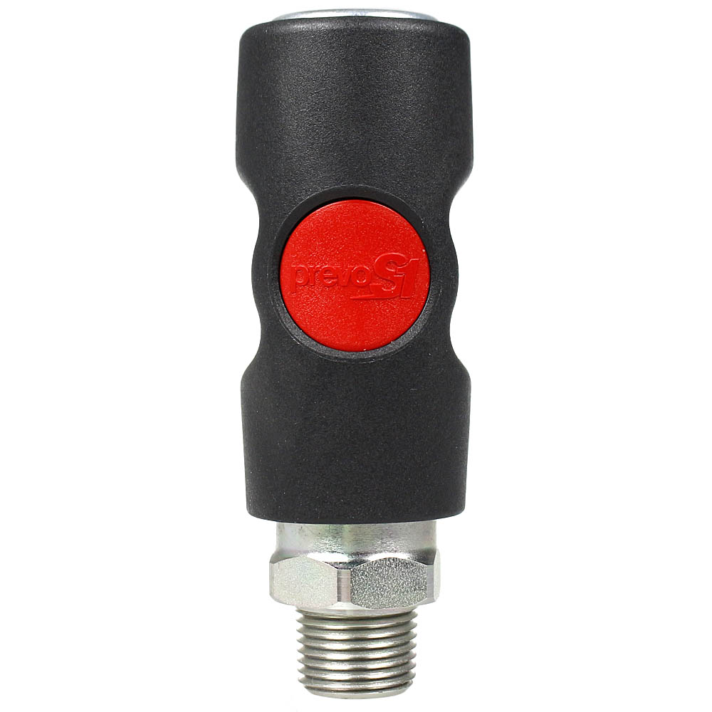  Prevost 3/8" MNPT Truflate Safety Coupling Male Coupler Push Button USI081252(Prevost 3 8 Mnpt Male Coupler Usi081252 Truflate Safety Coupling)