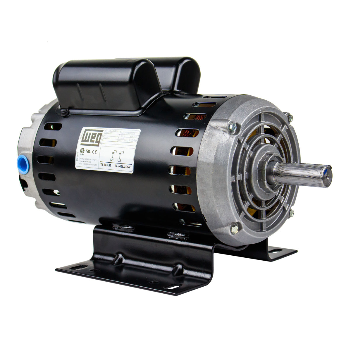  6.4 HP Single Phase Electric Motor 3450 RPM 182/4Y Frame 240V ODP WEG(Weg 6 4 Hp Single Phase Electric Heavy Duty Compressor Motor 56 Frame 240v 3450 Rpm)